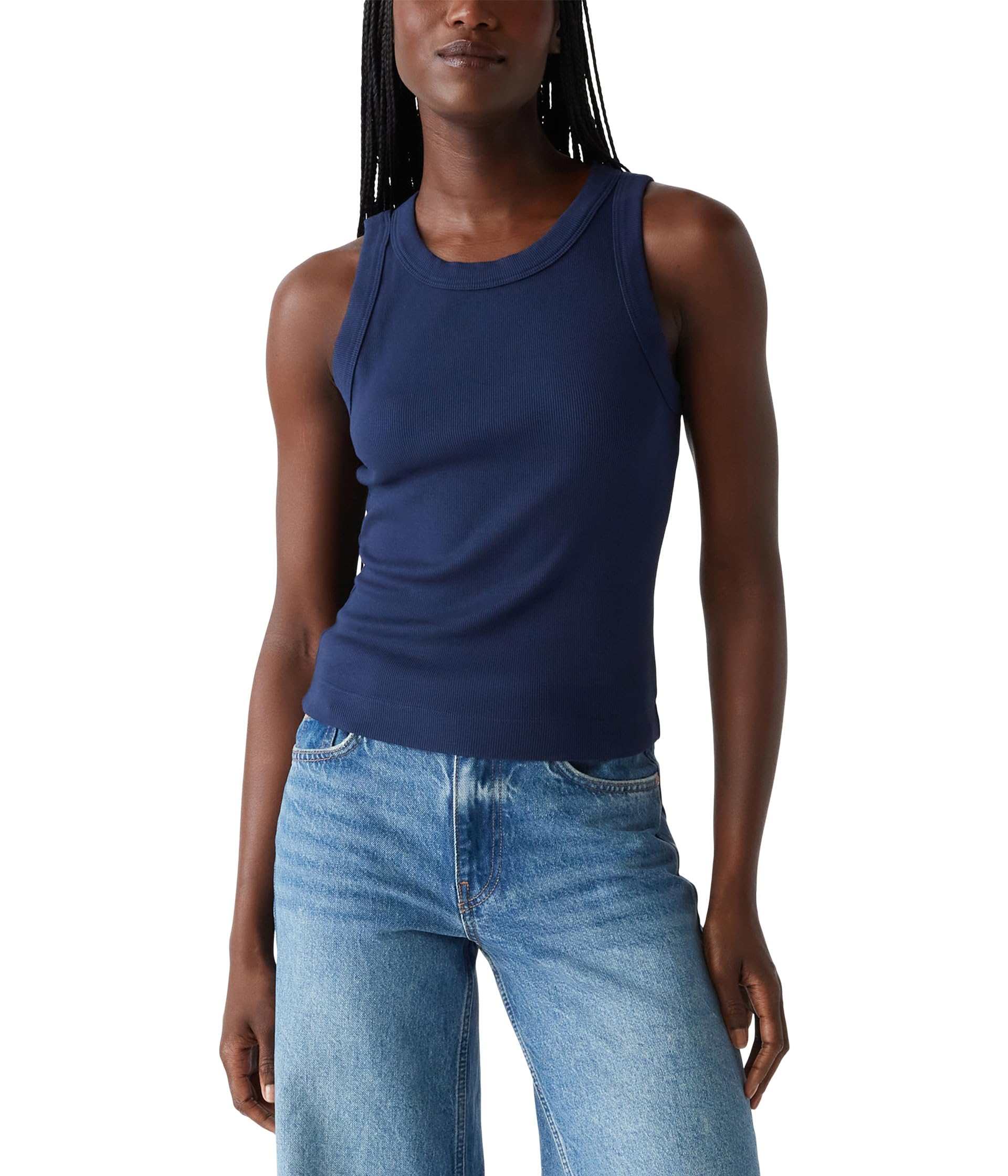

Топ Michael Stars Gina Wide Binding Crop Tank, цвет Nocturnal