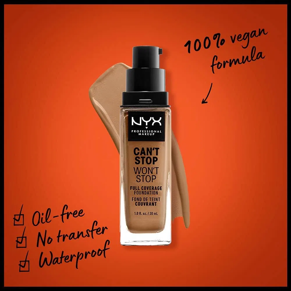 Тональное средство Nyx Professional Makeup Cant Stop One-Stop Full Coverage Foundation 30 мл цвет Cinnamon — фото 2