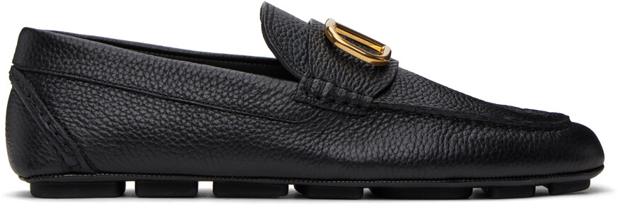 

Черные лоферы из зернистой телячьей кожи VLogo Signature Valentino Garavani, цвет Nero
