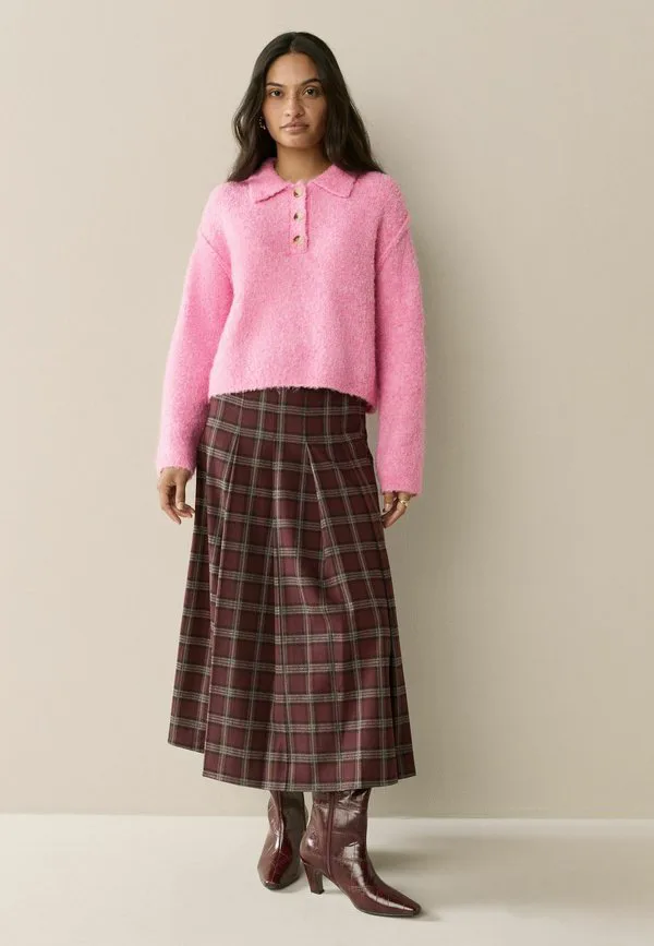 Рубашка-Поло с длинным рукавом из букле стандартного кроя Next, Bright Pink — фото 2