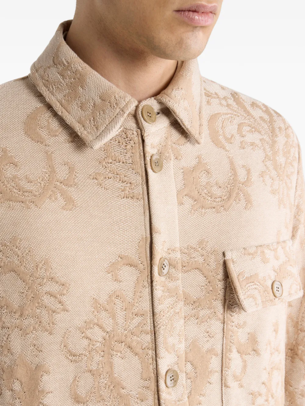 Куртка из хлопка с лиственным мотивом Etro, нейтральный — фото 4