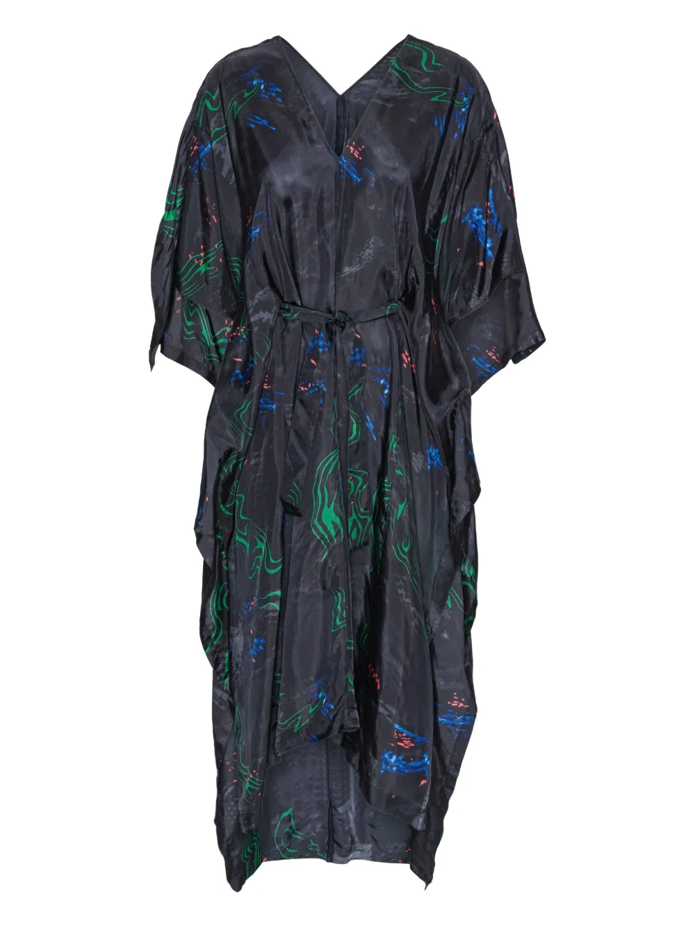 

Платье с V-образным вырезом и поясом Henrik Vibskov, черный