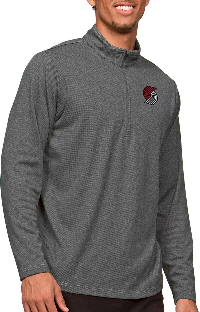 

Мужской пуловер с молнией ¼ Antigua Portland Trail Blazers Charcoal Epic