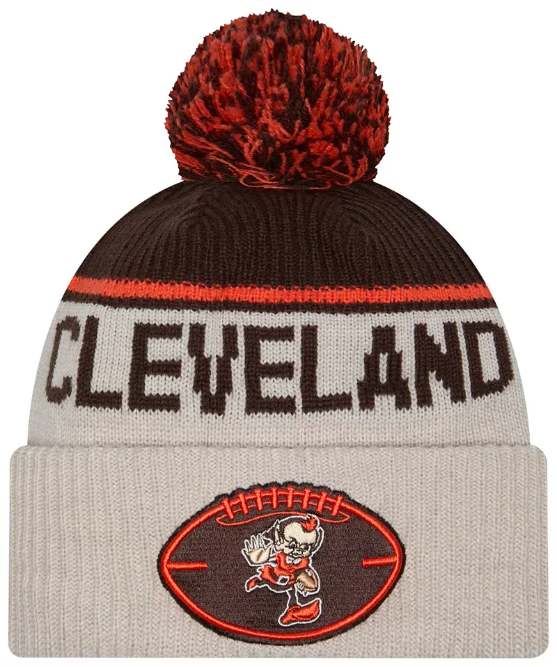 

Темно-коричневая вязаная шапка New Era для взрослых Cleveland Browns Sideline Historic Throwback