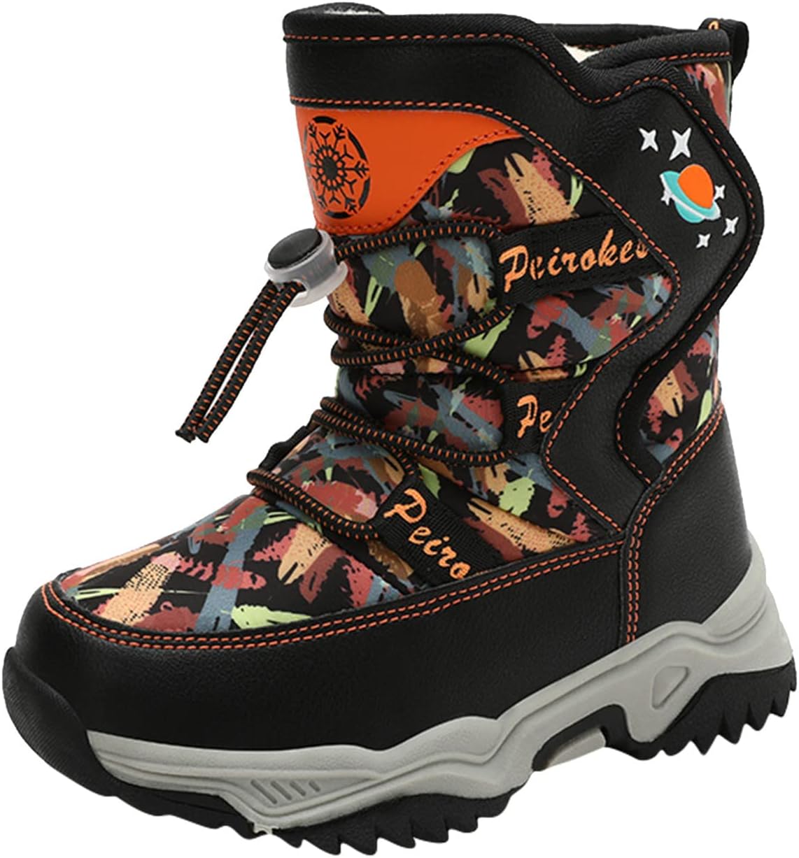 

Детские ботинки для девочек, камуфляжные зимние ботинки с противоскользящей подошвой, на флисовой подкладке, массивные, для зимы, для активного отдыха и походов, из хлопка, средние по голенище Generic, B #2