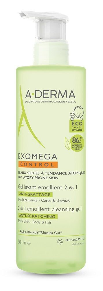 

Aderma Exomega Control гель для мытья тела и волос, 500 ml
