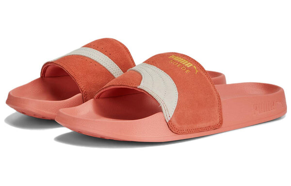 Тапочки leadcat 2.0 suede og slides 'pink orange' Puma, розовый — фото 3