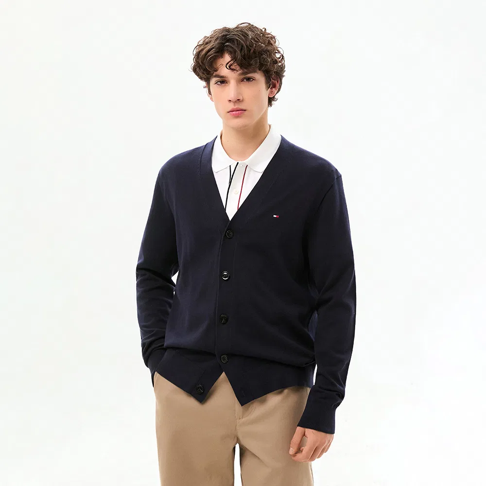 Мужской хлопковый кардиган тёмно-синий от Tommy Hilfiger