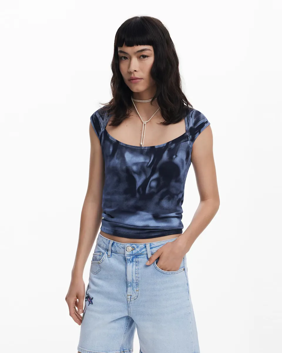 

Женская футболка с коротким рукавом градиент Desigual, синий
