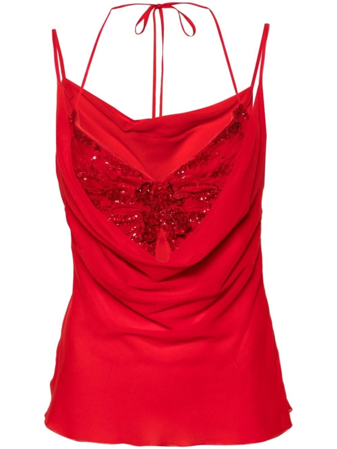 

Многослойный шелковый топ Blumarine, красный