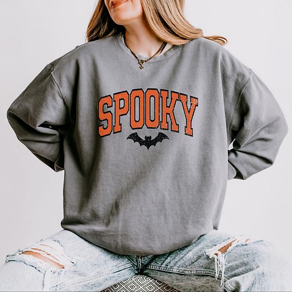

Спортивный свитшот Varsity spooky bat distressed с эффектом поношенности Simply Sage Market, Grey