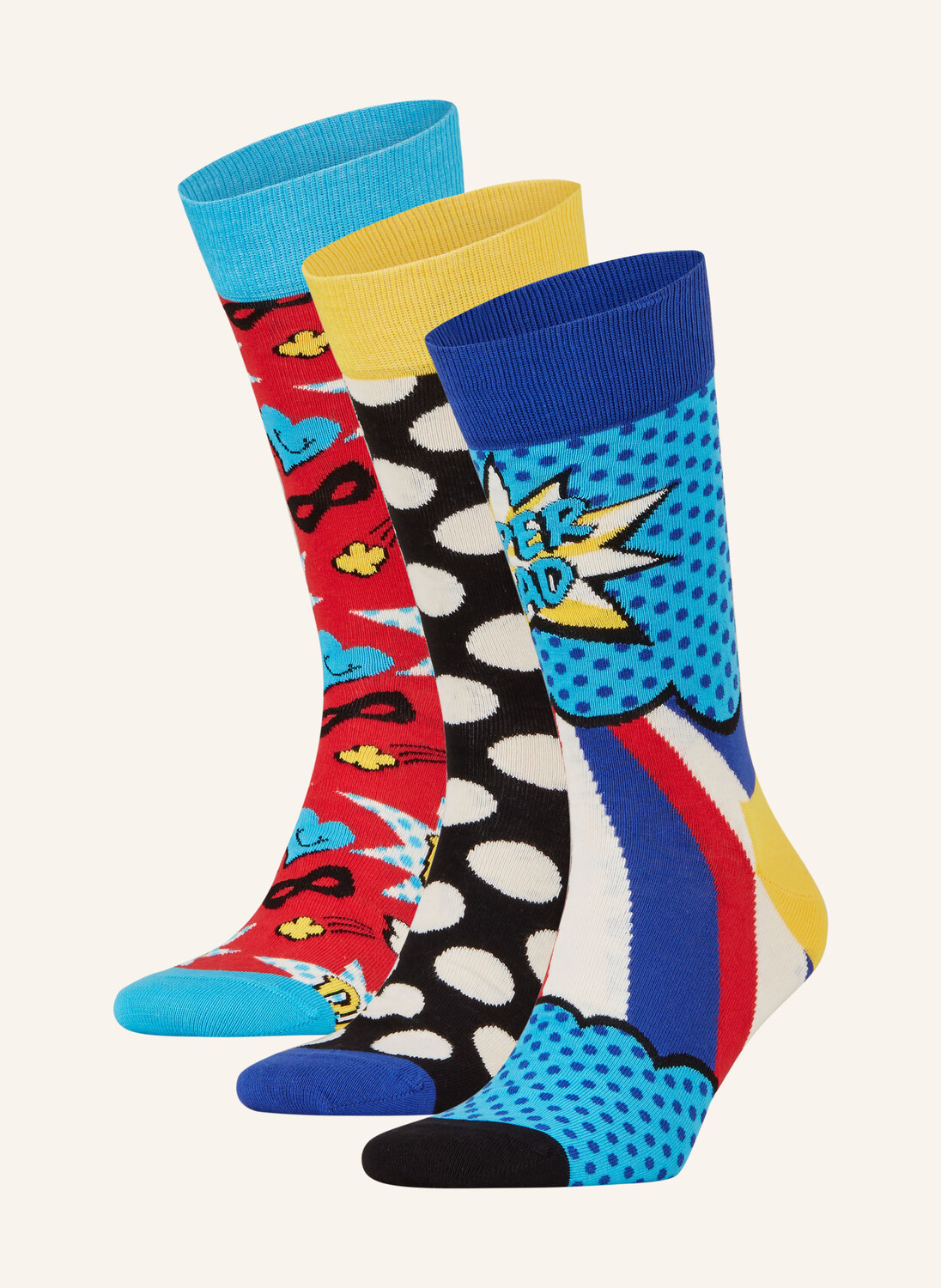 

Комплект из 3 носков в подарочной упаковке. Happy Socks, красный