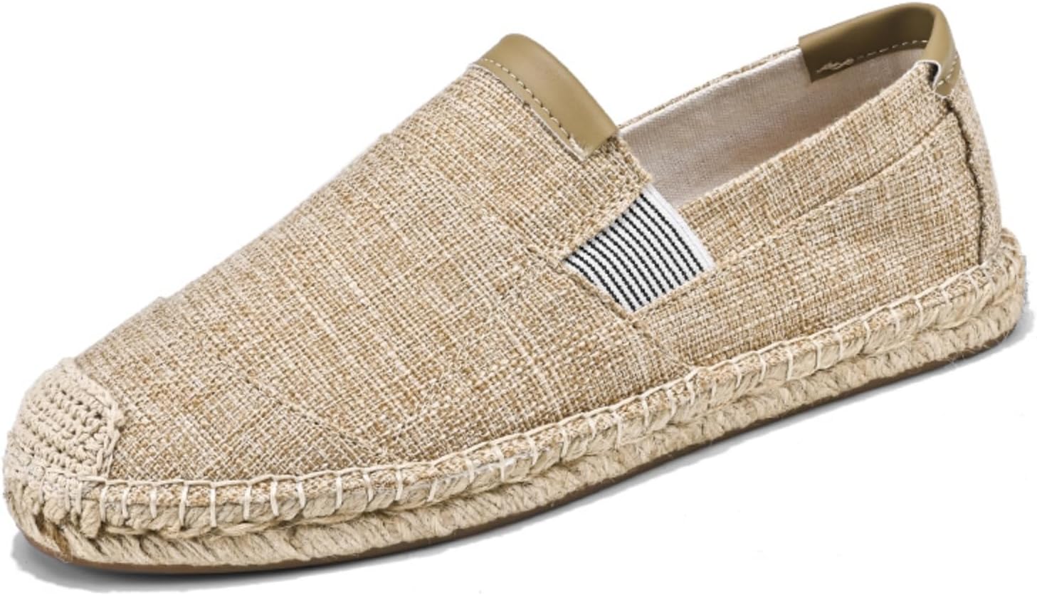 

Мужские дышащие слипоны из холщовой ткани, Ручная работа с подошвой из веревки эспадрильи, Легкие повседневные обувь для рыбалки, ходьбы и вождения с кожаными вставками Kelibasi, хаки