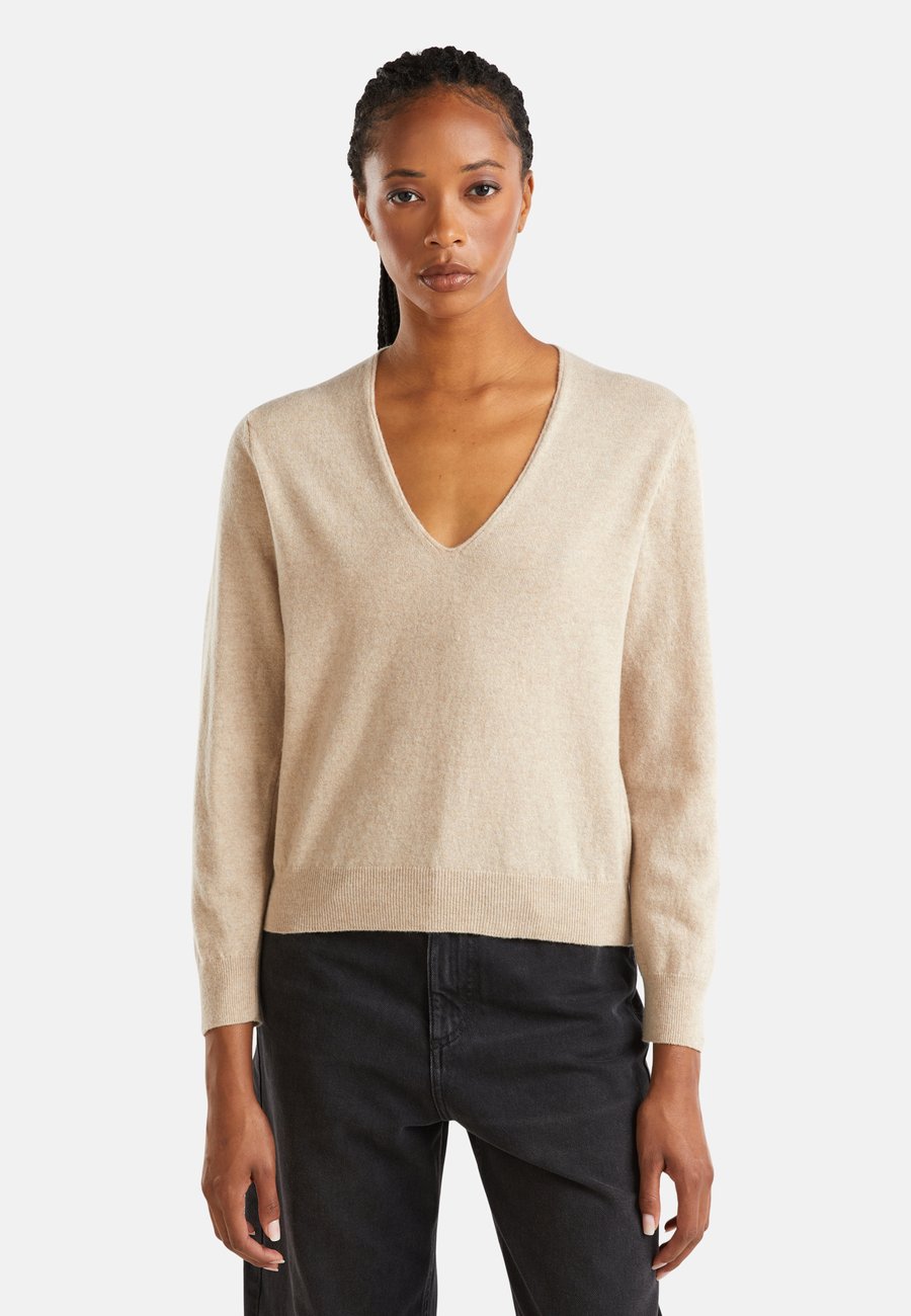 

Джемпер United Colors of Benetton V-NECK, Beige