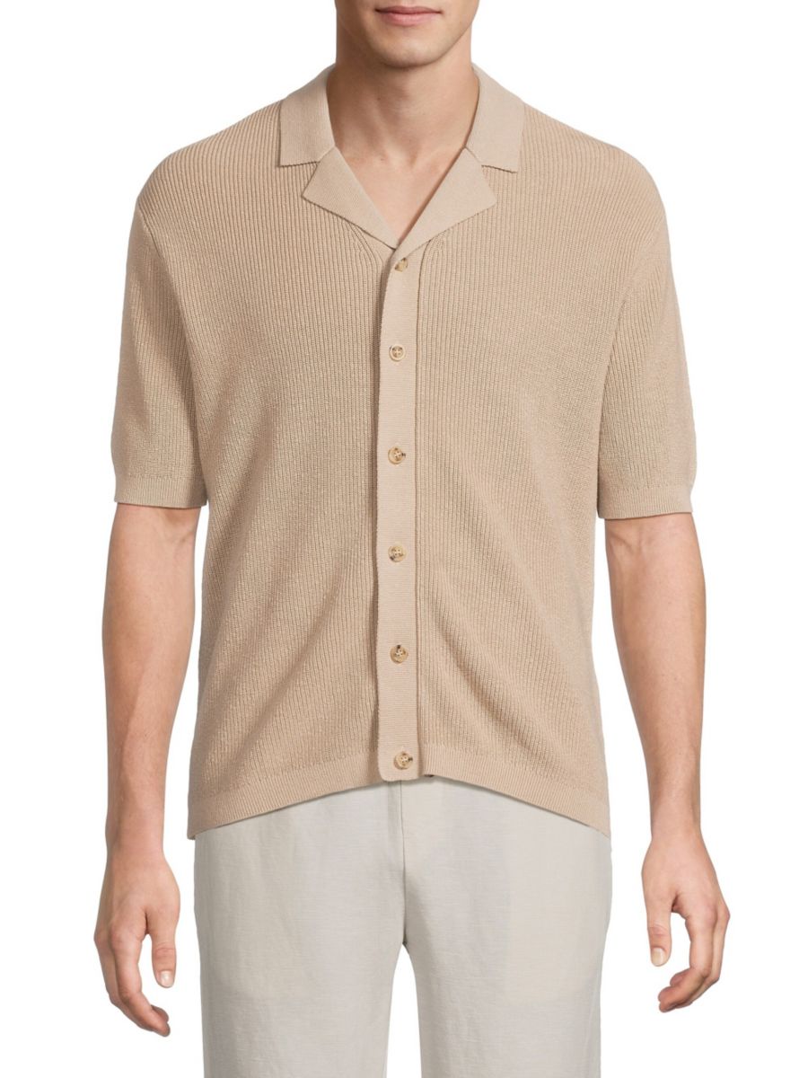 

Трикотажная рубашка для похода из льна и хлопка Onia, желто-коричневый