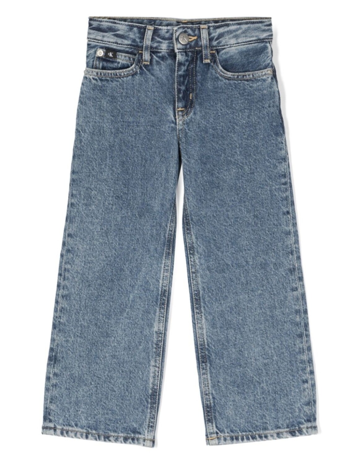 

Прямые джинсы из вареного денима Calvin Klein Kids, синий