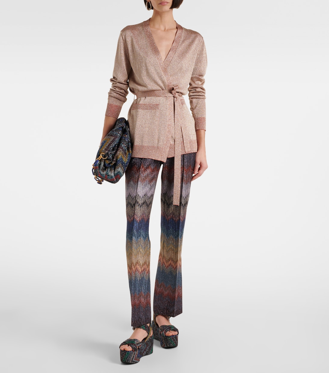 Босоножки Julia Caperdoni на платформе с пайетками Missoni, разноцветный — фото 3