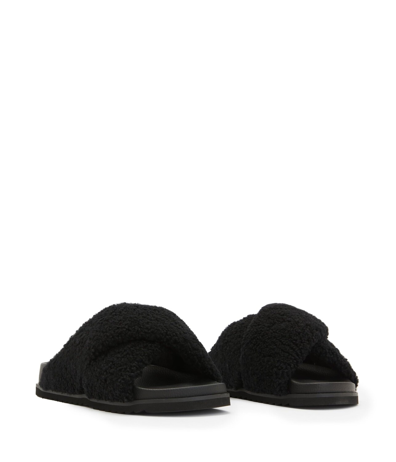 

Сандалии AllSaints Saki Shearling Sandal, черный