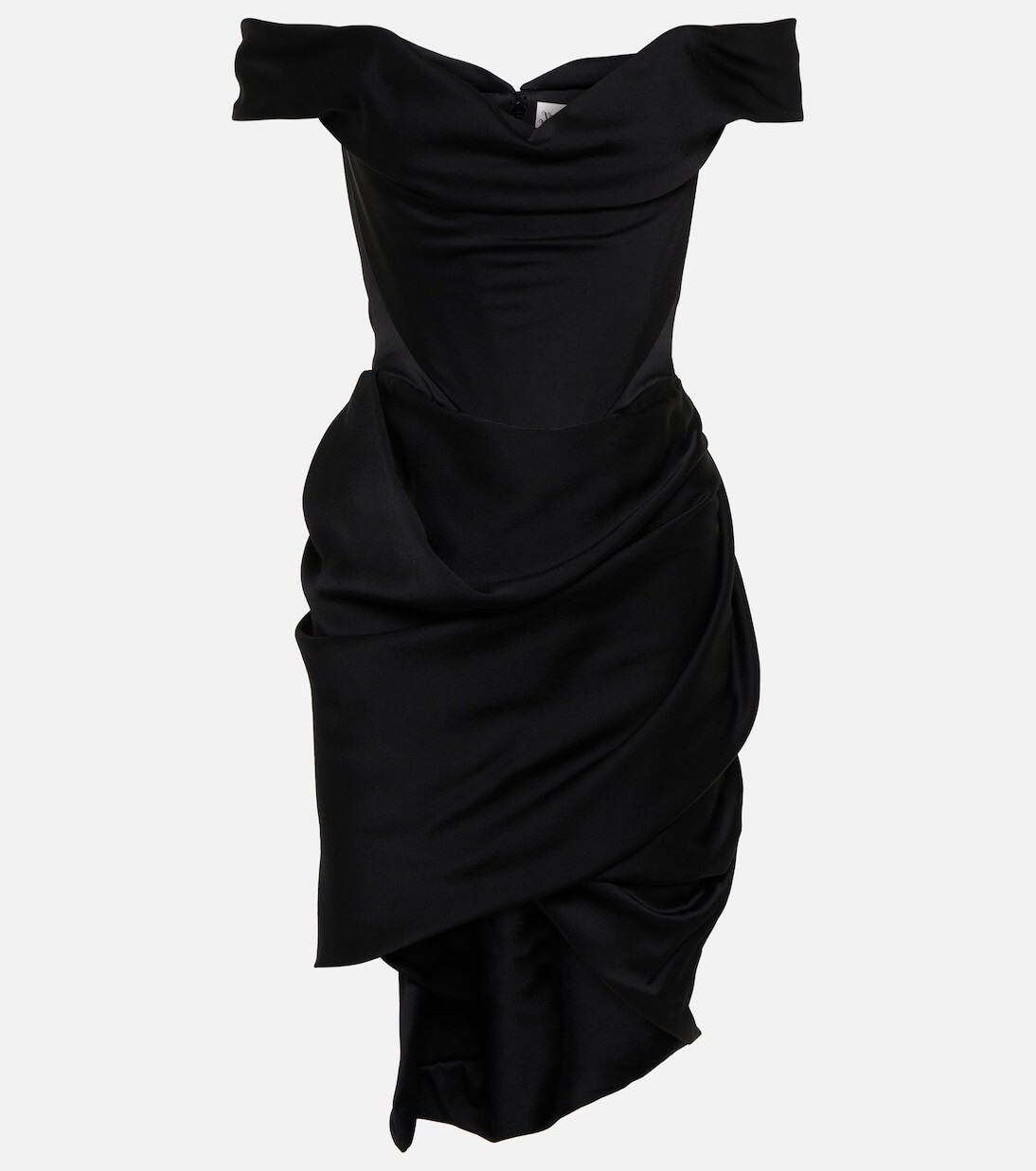 

Мини-платье-бюстье с открытыми плечами из крепа Vivienne Westwood, черный