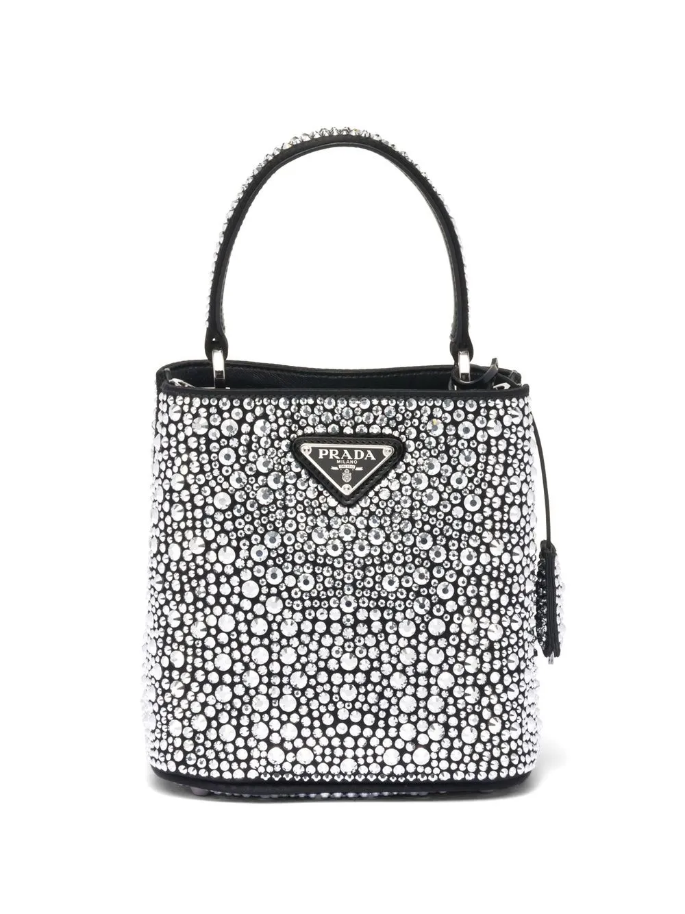 

Маленькая сумка-тоут Panier с кристаллами Prada, черный
