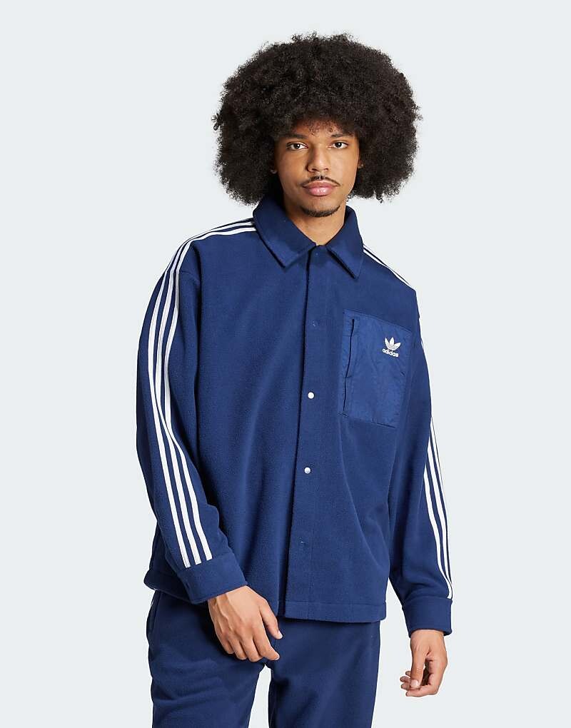 

adidas Originals – Adicolor – Синяя флисовая рубашка