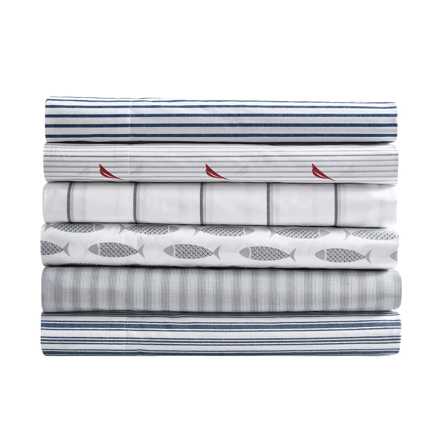 

Комплект простыней Nautica Audley в полоску Red Queen, цвет Castaway Coral