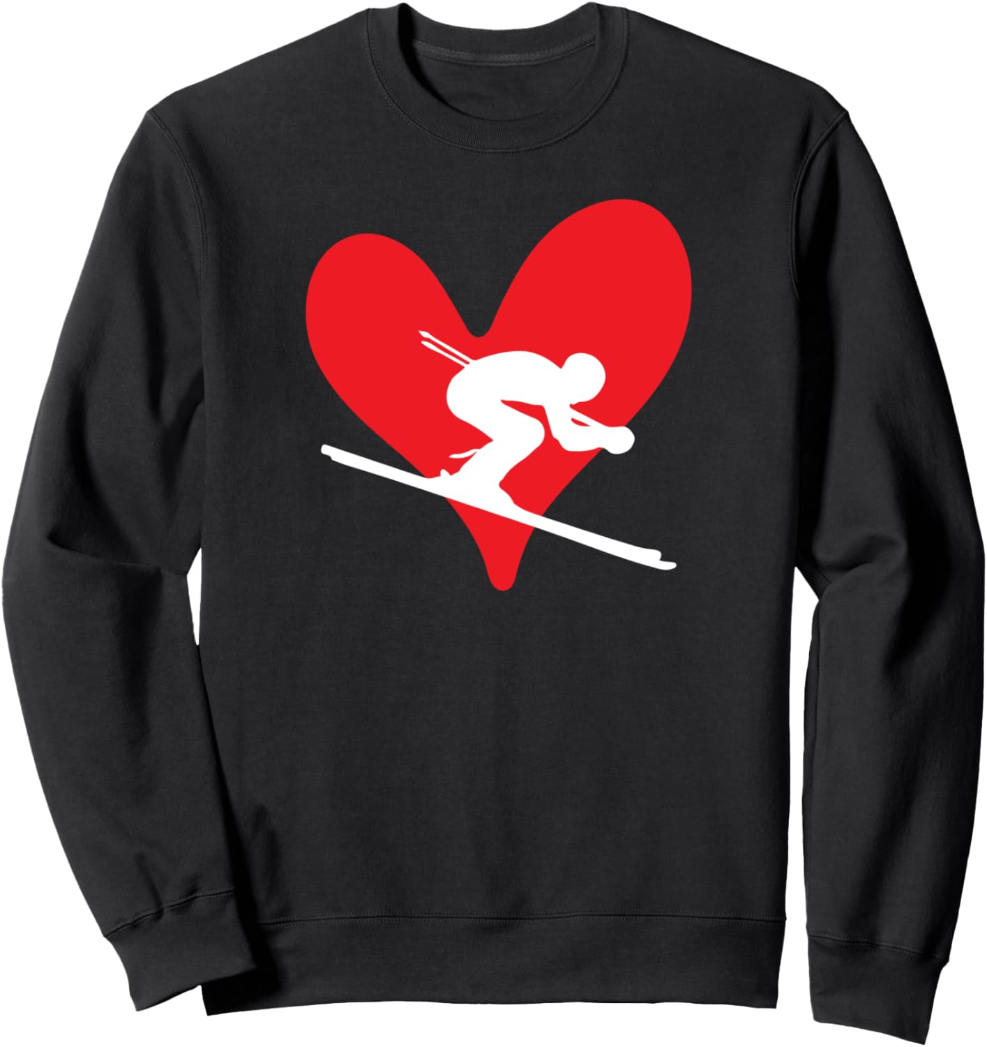 

Толстовка и толстовка на тему Дня святого Валентина для лыжников Valentines Day For Skiers Ski Themed Valentines, черный