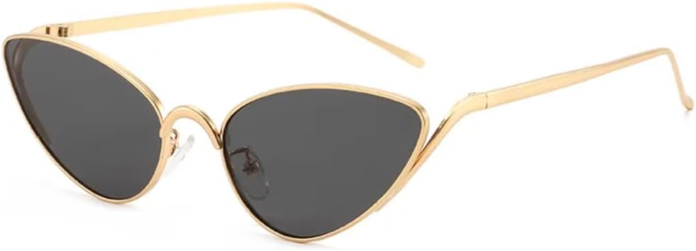 

Женские солнцезащитные очки «кошачий глаз» с металлическими линзами, прозрачные линзы цвета океана, золотистые линзы, защита от УФ-излучения UV400; мужские солнцезащитные очки в стиле панк UUPTTPL, Gold Black