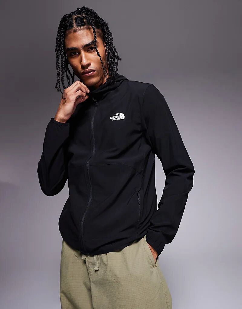 

Толстовка с логотипом North Face 24/7 на молнии черного цвета