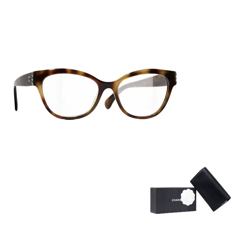 

CHANEL Овальная оправа для очков в форме бабочки, Brown