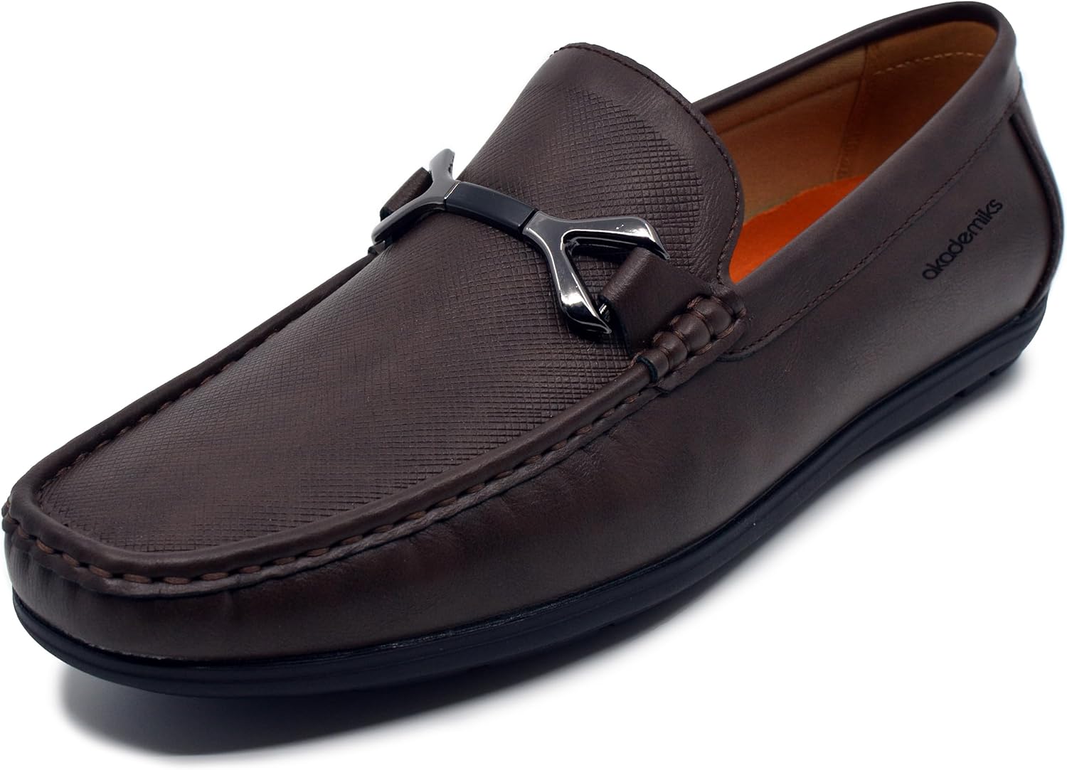 

Мужские текстурированные слипоны для вождения AKADEMIKS с эффектом памяти, повседневные и классические туфли, коричневый