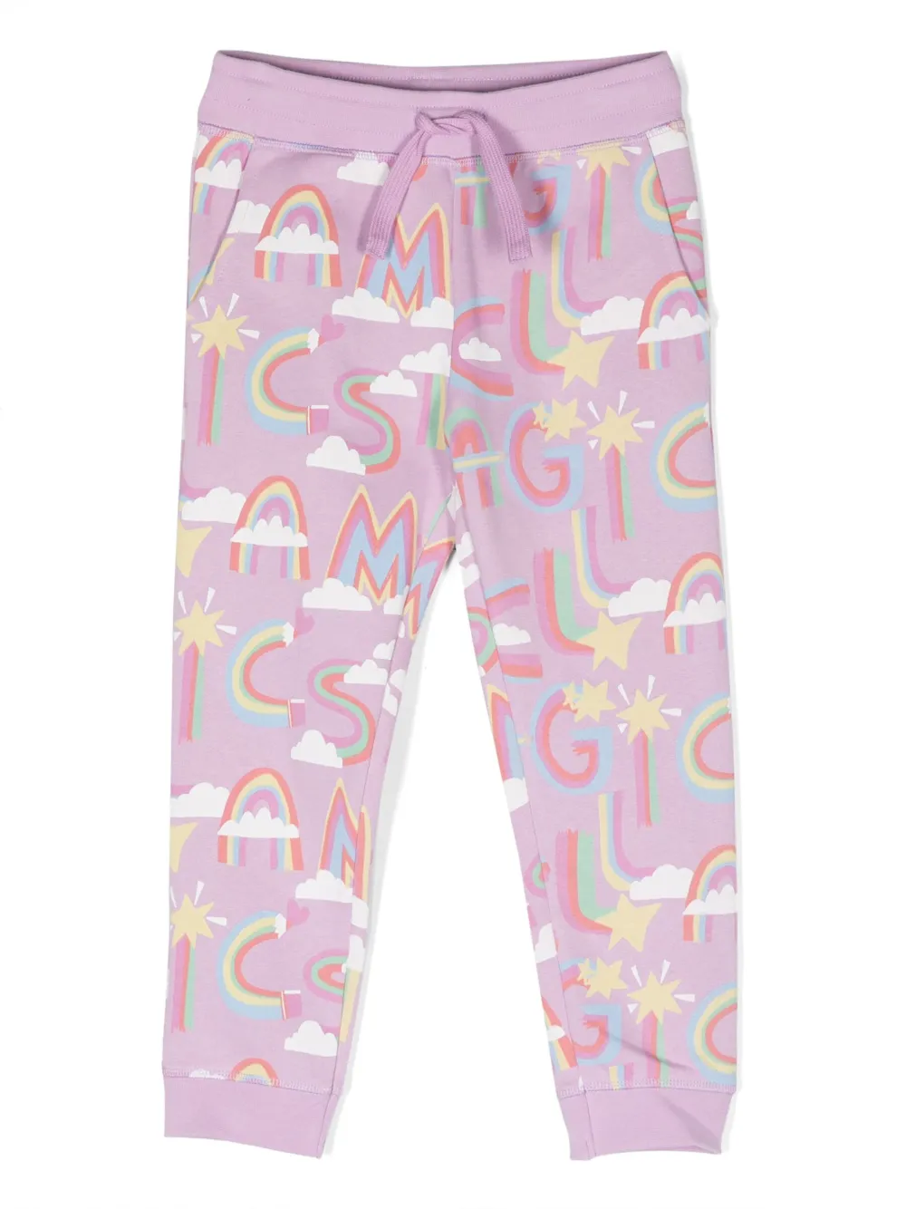 

Брюки из органического хлопка с графичным принтом Stella McCartney Kids, фиолетовый