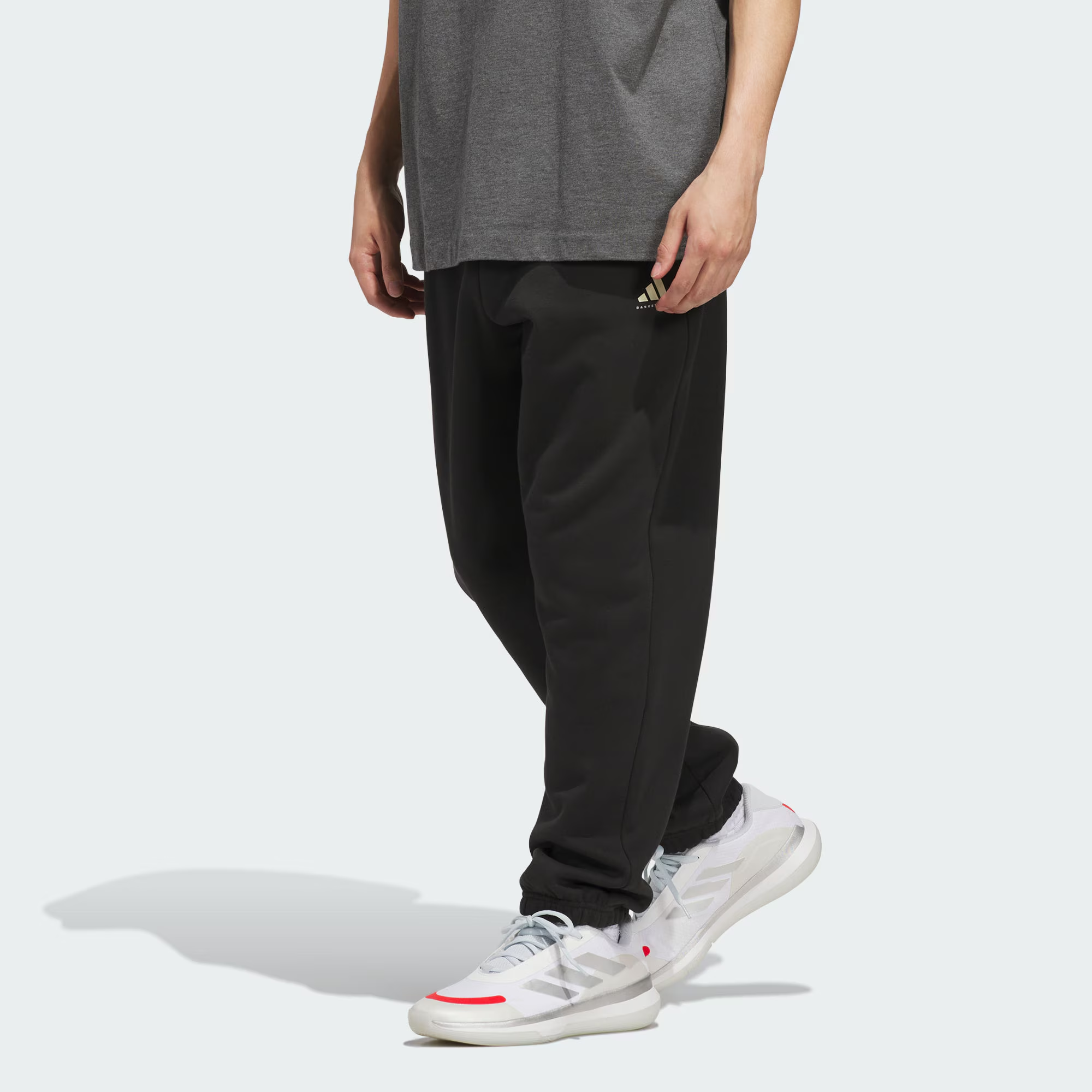 Брюки Fleece Joggers вязаные спортивные унисекс Adidas, черный — фото 2