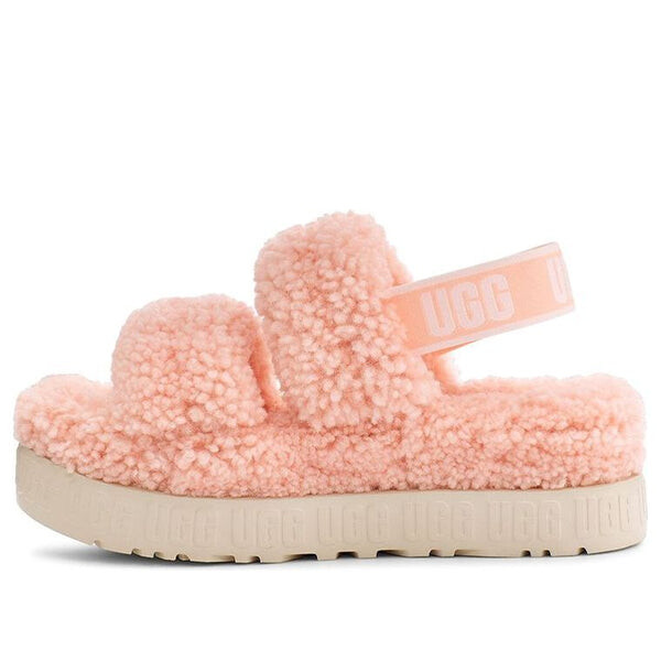 Сандалии, о, пушистая Ugg, розовый