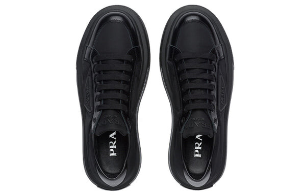 Кроссовки macro re-nylon and brushed leather sneakers 'black' Prada, черный — фото 4