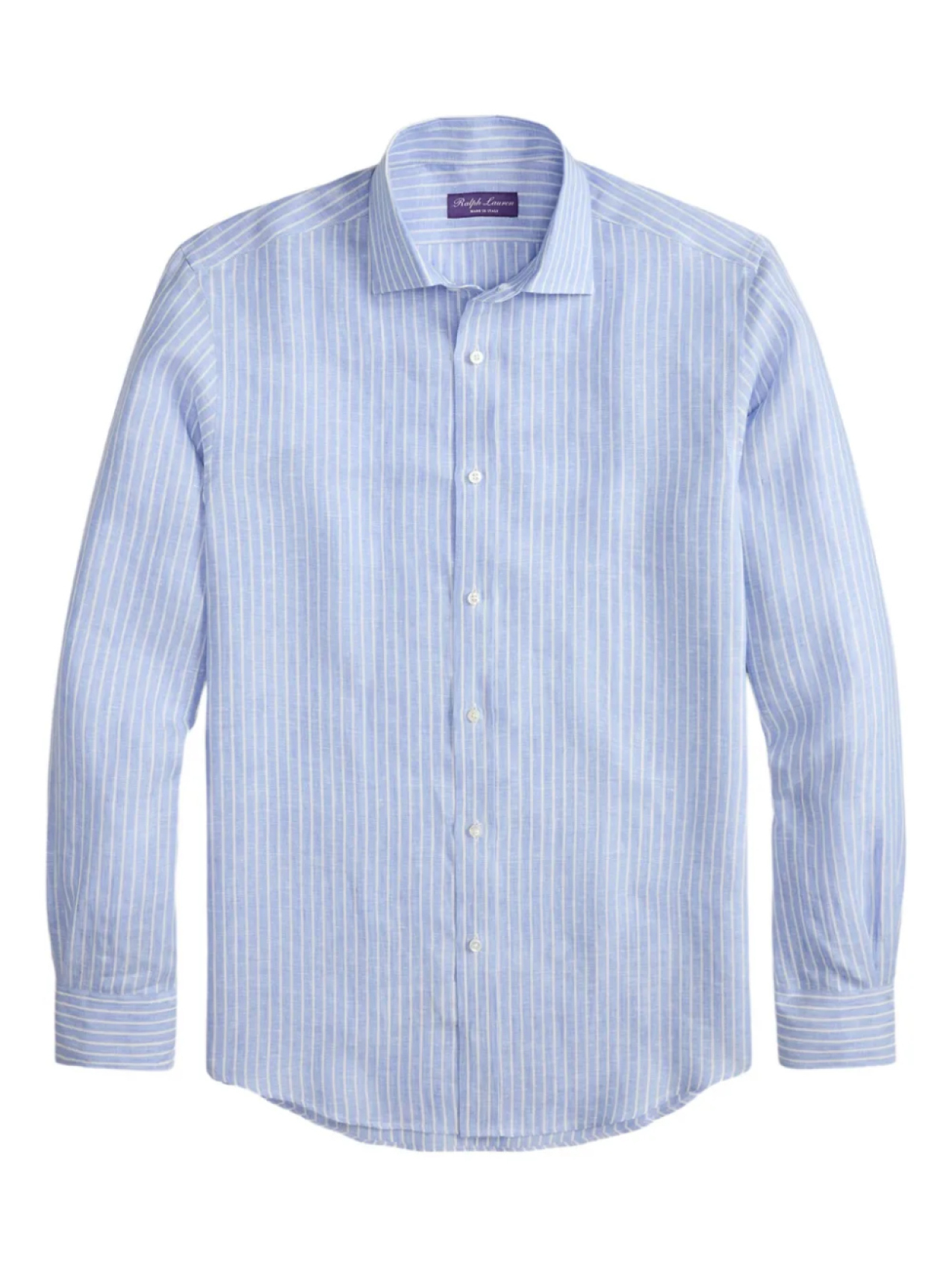 

Полосатая льняная рубашка Ralph Lauren Purple Label, синий