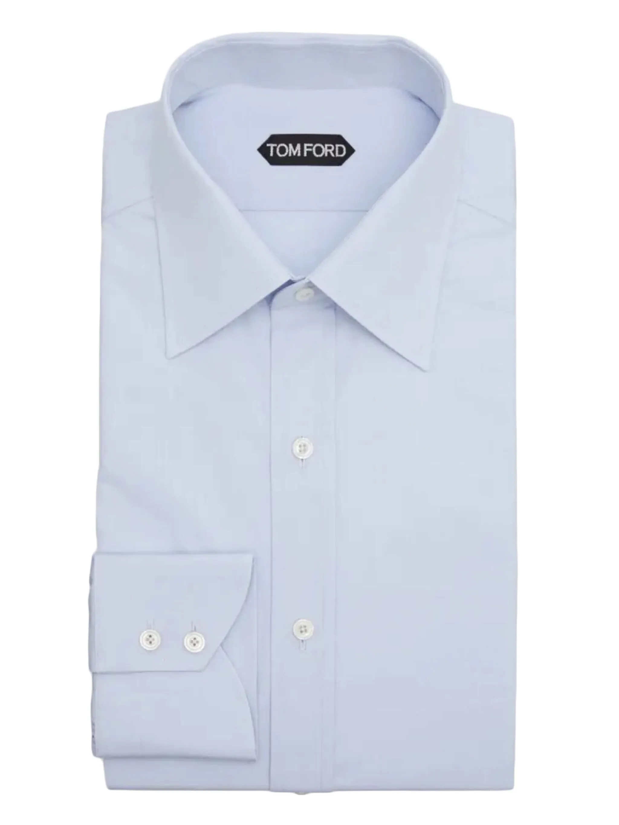 

Рубашка с заостренным воротником и манжетами на пуговицах Tom Ford, синий