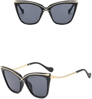 

Солнцезащитные очки «кошачий глаз» в винтажном стиле 2026 года для женщин, оправа с градиентным переходом цвета, защита от ультрафиолета UV400 MTZJH, Black