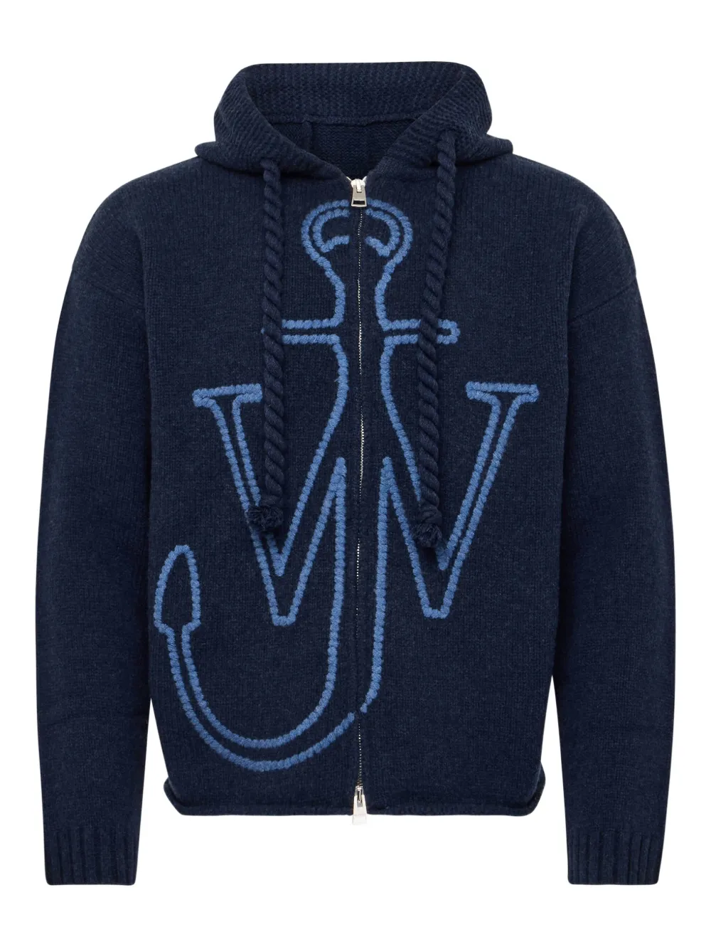

Кардиган на молнии с капюшоном и логотипом Anchor JW ANDERSON, синий