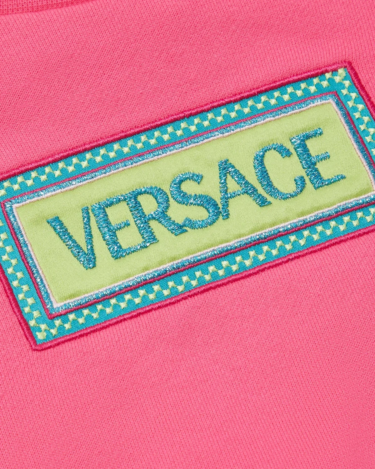 Детский хлопковый свитшот с вышивкой VERSACE, розовый — фото 4