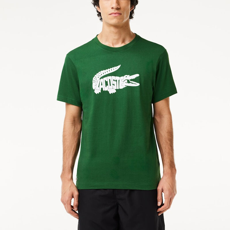 Футболка мужская зеленая/белая Lacoste, зеленый/белый — фото 2