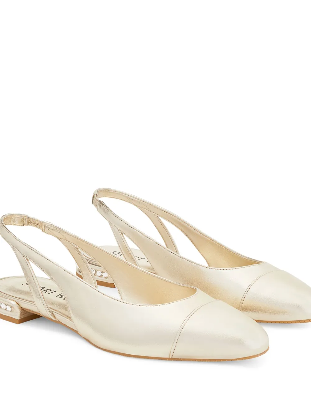 Туфли-слингбэки с вырезами и украшением кристаллами Stuart Weitzman, золотистый — фото 2