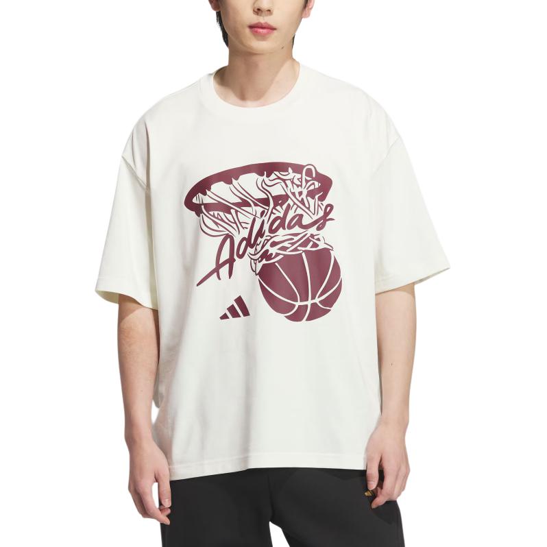 Adidas Футболка баскетбольная SS25 Unisex Ivory White — фото 3