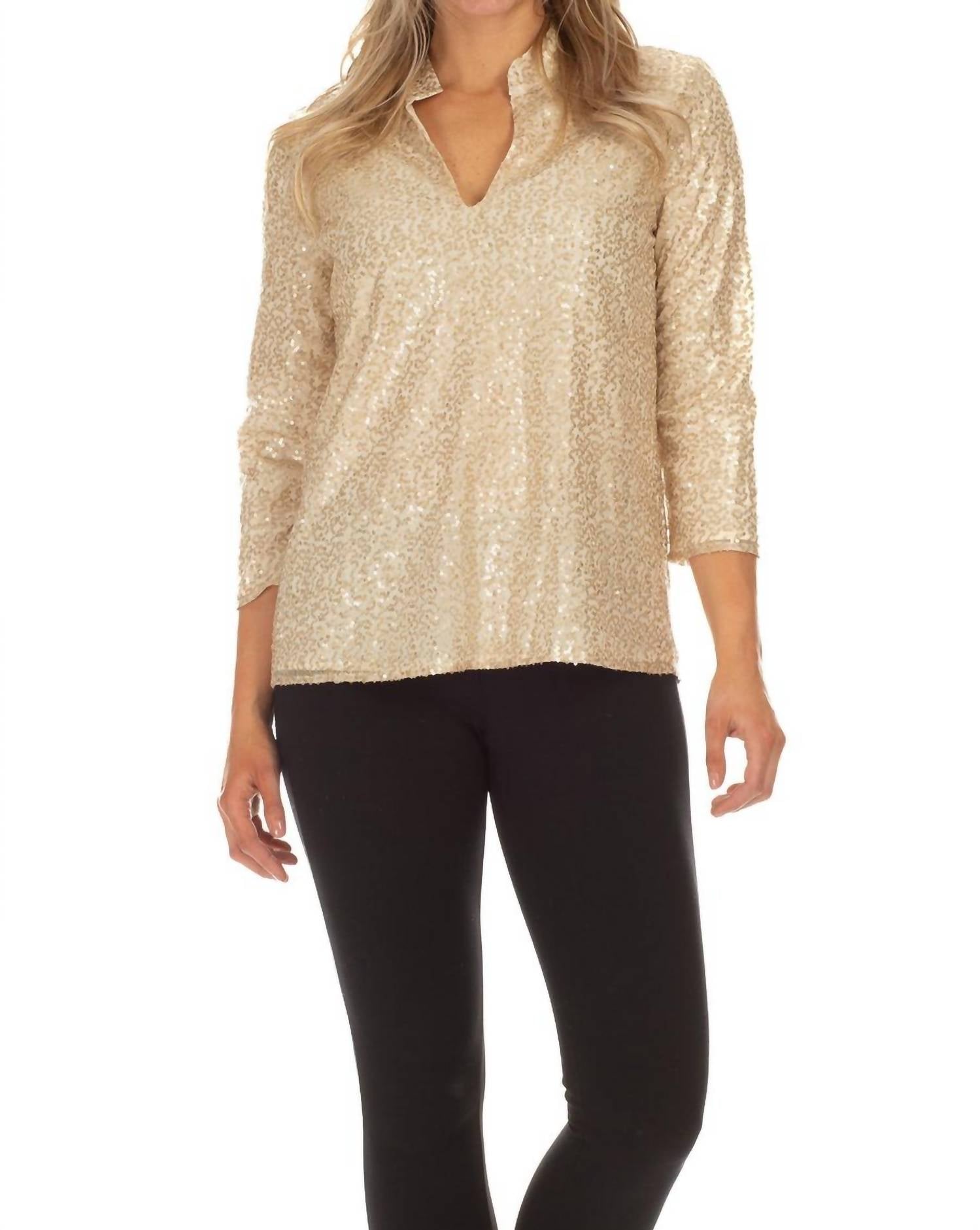 

Туника Клаудия с золотыми пайетками Duffield Lane, цвет gold sequins