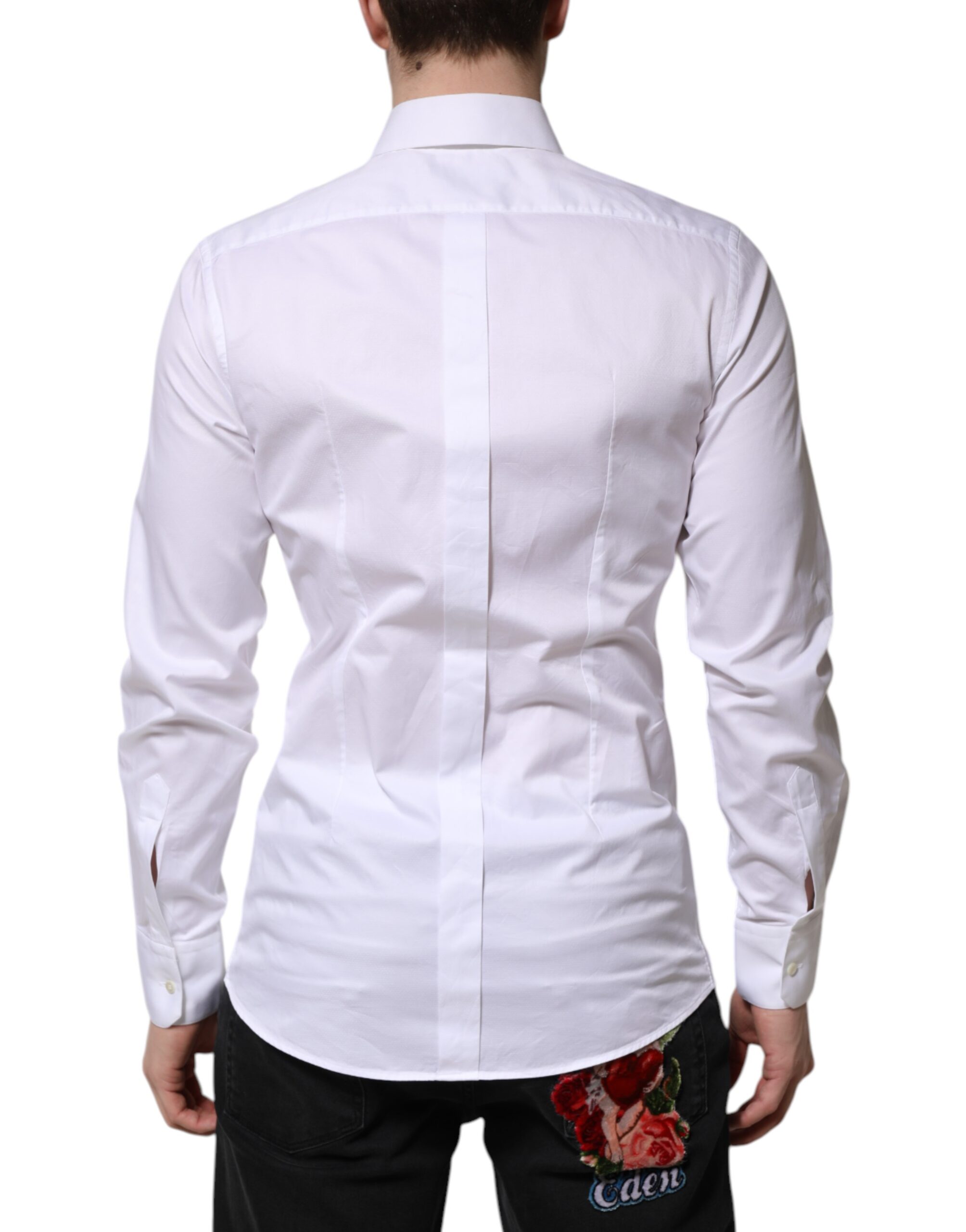 Белая хлопковая рубашка с длинным рукавом GOLD для мужчин Dolce & Gabbana, White — фото 3