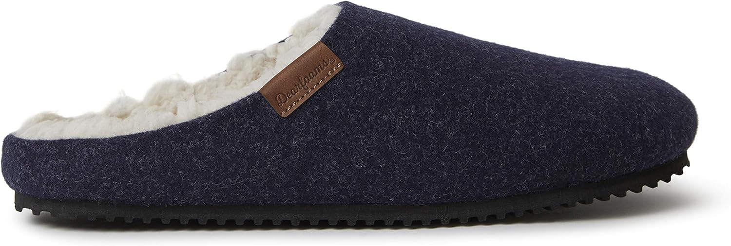 Мужские тапочки Dearfoams Microwool с формованной стелькой, темно-синий — фото 3