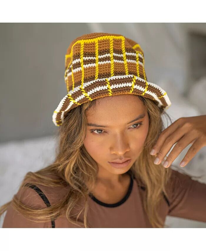 

Brunna o Island Tanning Клетчатая шапка крючком Brunnaco, коричневый