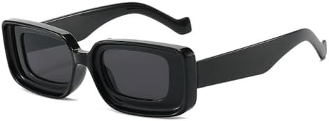 

Винтажные прямоугольные солнцезащитные очки конфетных цветов для женщин, модные очки с защитой от УФ-излучения UV400 для мужчин, трендовые панк-солнцезащитные очки MTZJH, Black Gray