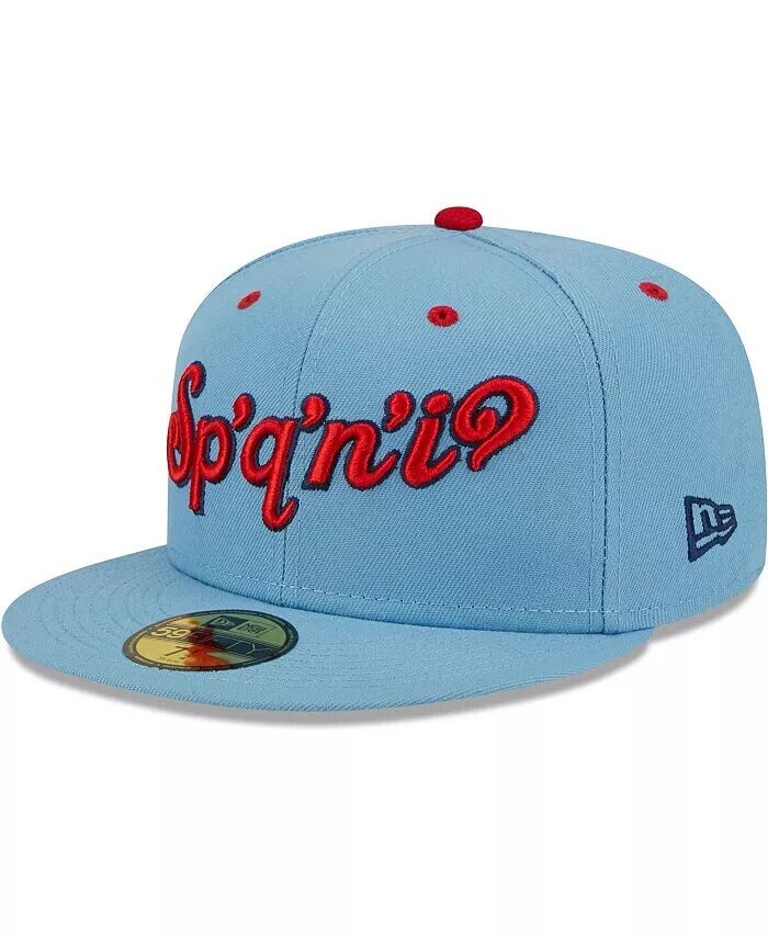 

Мужская голубая приталенная шляпа Spokane Indians Alternate Logo Authentic Collection 59FIFTY New Era, синий