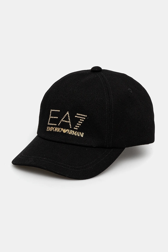 

Хлопковая кепка с козырьком Ea7 Emporio Armani, черный